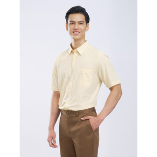 Sơmi ngắn tay lai bầu VIETTIEN vải sợi sen phom regular - 1S1342NR1/SBDS