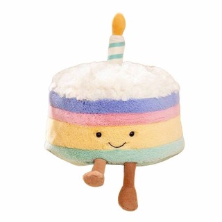 Jellycat Plush Toy Rainbow Cake Stuffed Doll Funny Birthday Cake Plush Pillow Kids Companion Doll Cute Birthday Gift