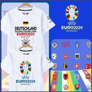 Ye UEFA Euro 2024 Pháp Ý Đức Anh Tây Ban Nha cờ biểu tượng Áo thun mùa hè 3D tay ngắn Top 5XL