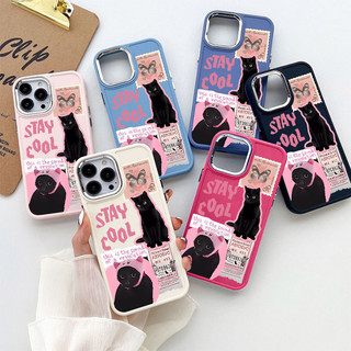 Ốp Điện Thoại Mềm Mèo Đen Dễ Thương Tương Thích Cho IPhone 12 11 15 14 13 Pro XS Max X XR 8 Plus 7 + Vỏ TPU Nút Độc Lập Bảo Vệ Vỏ Chống Sốc Bảo Vệ Camera