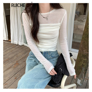 Ruiche áo sơ mi dài tay lưới áo sơ mi nữ tay dài gm24630m2