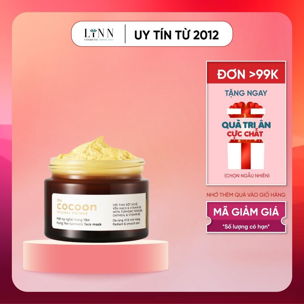 Mặt Nạ Nghệ Cocoon Hưng Yên Turmeric Face Mask cấp ẩm sáng da mặt nạ Cocoon Việt Nam 30ml - 100ml