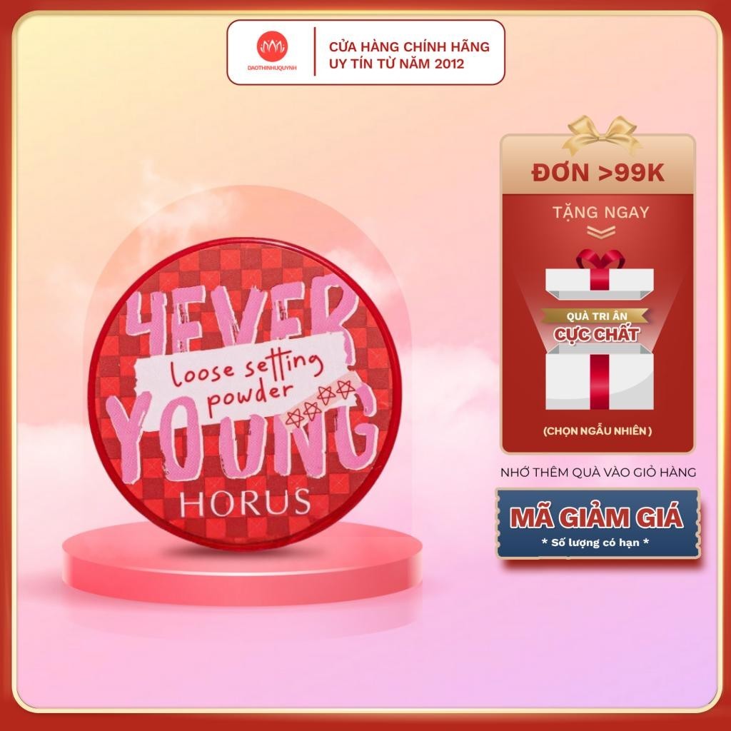 Phấn phủ bột siêu mịn Horus 4Everyoung Loose Setting Powder giữ lớp trang điểm bền màu, lâu trôi 7g