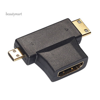 Bộ chuyển đổi cáp 14 nữ tương thích micro hdmi 3 trong 1 micro hdmi tương thích nam sang hdmi