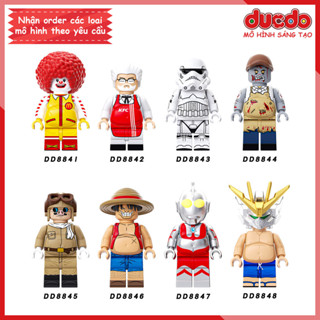 Minifigures nhân vật bụng bự McDonald, KFC, Gundam, Ultraman - Đồ chơi Lắp ghép Xếp hình Mô hình DD8841 - DD8848