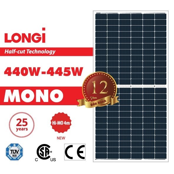 Tấm Pin LONGI 440W ASTRONERGY 450W LOẠI A 2 MẶT KÍNH CAO CẤP LR4-72HBD-440M Jinko Tiger Neo N Type 5