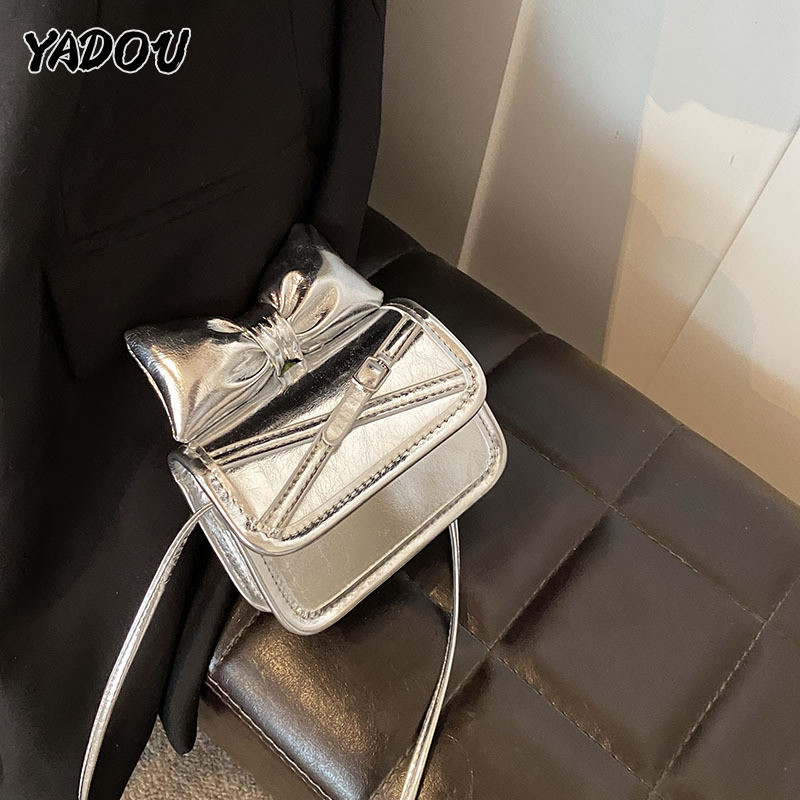 Yadou Túi nơ mini thời trang dành cho nữ phong cách mới túi son môi đa năng đeo chéo túi vuông nhỏ