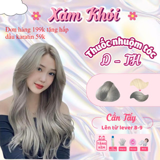 Thuốc Nhuộm Tóc tại nhà màu Xám Khói Tặng Kèm Oxi Trợ Nhuộm và Gang Tay