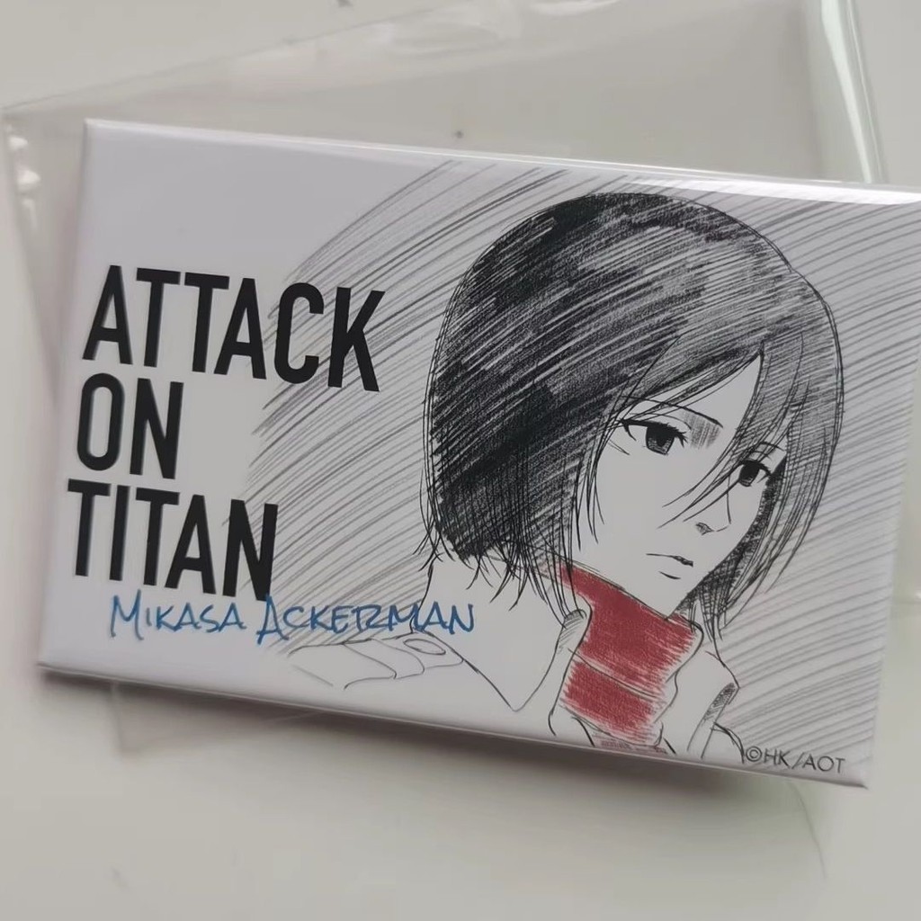Attack on Titan Mikasa set wit Yellow Background Line Draft Bar wit White Square Line Draft Bar 2.24