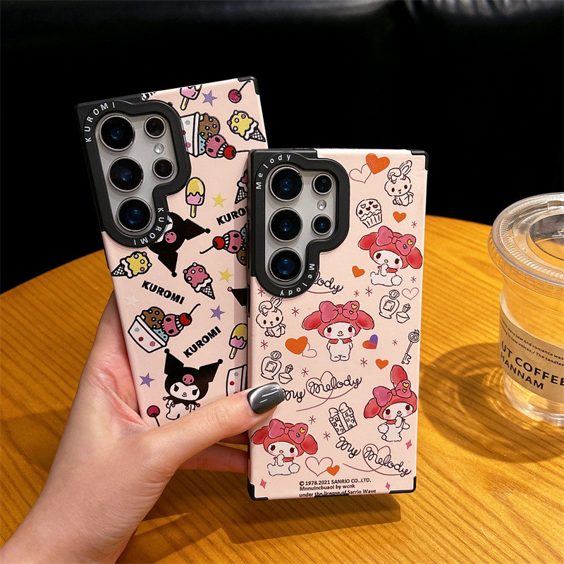 Ốp lưng Samsung Galaxy S25 Ultra S24 Ultra S23 S22 [Kuromi Melody] Ốp lưng nam châm Vỏ da chống sốc 