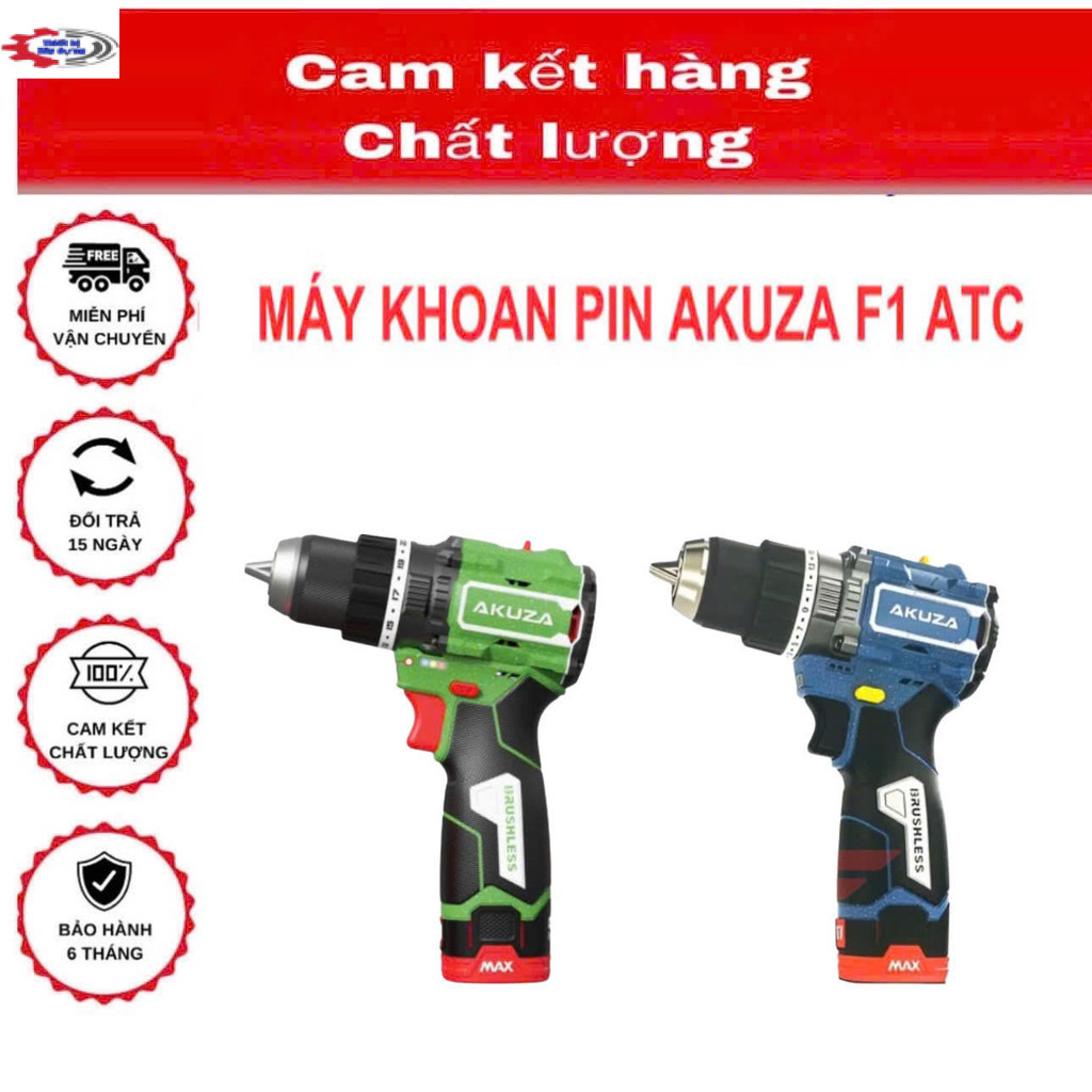 Máy khoan pin Akuza F1 ATC lực siết 80N.m, vòng tua lên đến 2000v/p Thiết bị  XD