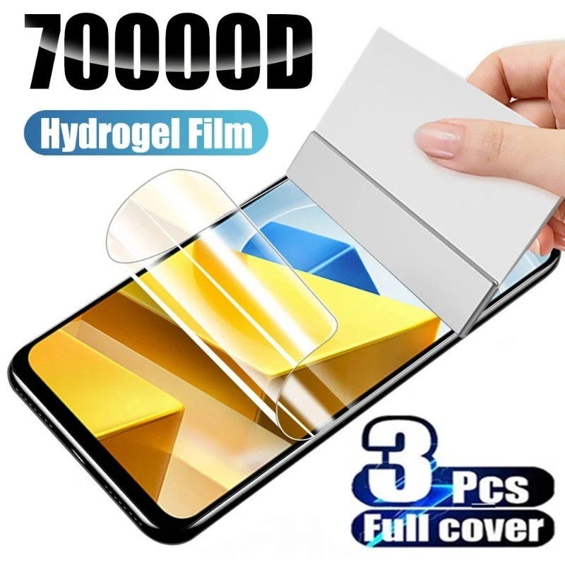 ‌3 HD Trong Suốt Bong Bóng Không Hydrogel Cho Xiaomi Poco X7 X6 X5 X4 X3 X2 M7 M6 M4 Pro Neo NFC GT 