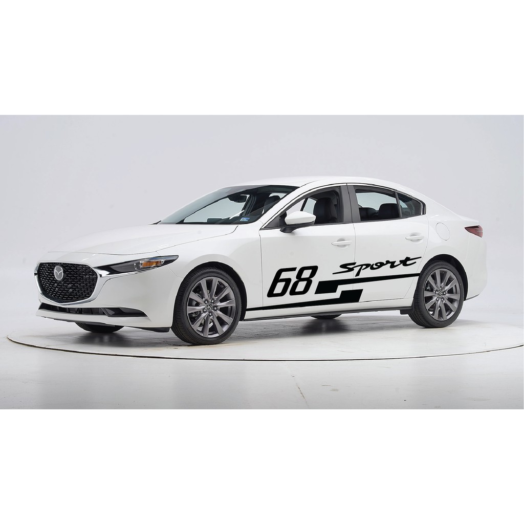 Tem dán  xe Mazda 3 dán 2 bên sườn - tem xe ô tô giá rẻ có nhiều mẫu và màu