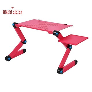 Nhôm laptop bàn gấp máy tính để bàn đứng lười xoay 360 độ đa năng di động bàn màu đỏ