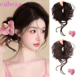 Cabeza hoa lan kẹp tóc tóc giả, phần mở rộng tóc co giãn ban nhạc lộn xộn tóc bun, thời trang bãi biển barrettes vintage xoăn chignon tóc giả miếng bé gái