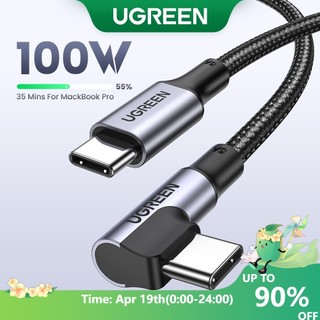 Cáp sạc nhanh UGREEN 100W 5A USB C sang USB C PD góc phải 90 độ thích hợp cho iPhone 15