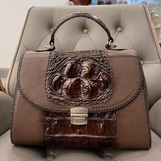 Túi Xách Da Gù Cá Sấu Phối Bò 27x20x11 Bag Nữ