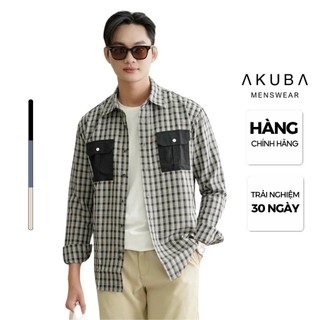 Áo sơ mi tay dài kẻ sọc AKUBA, chất vải cotton thoáng mát, form dáng Regular 01J0295