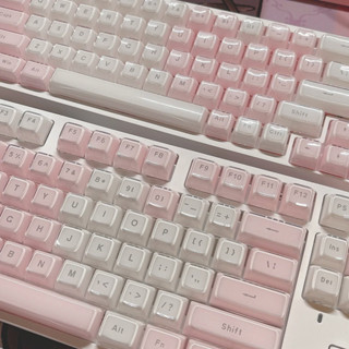 Hai Màu Trong Suốt Thạch Pha Lê Keycap PC Phun Hai Màu OEM Profile Jello Pudding Cho 61 / 68 / 75 / 84 / 87 / 108 Bàn Phím Cơ Cross Axis Keycaps