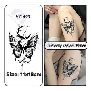 Bươm bướm trăng miếng dán hình xăm tạm thời hình xăm giả kéo dài