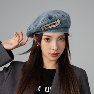 Mismemo  Mũ Nồi Denim Nữ Xuân Thu Phong Cách Mới Thu Đông Chu Vi Đầu Lớn Mặt Nhỏ Tính Khí Phong Cách Hàn Quốc Mặc Mũ Retro