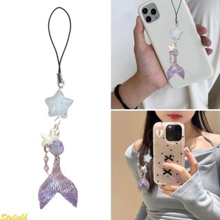 Stylishh Thời Trang Đuôi Cá Vỏ Hạt Mặt Dây Điện Thoại Dây Đeo Túi Móc Khóa Dây Ba Lô Charm Chìa Khóa Xe Decorati