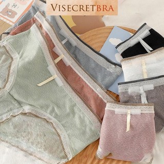 Quần Lót Nữ Quần Chip Nữ Viền Ren Đính Nơ Thun Cotton Co Giãn Thoáng Khí Mỏng Nhẹ Thoáng Mát -- 240424