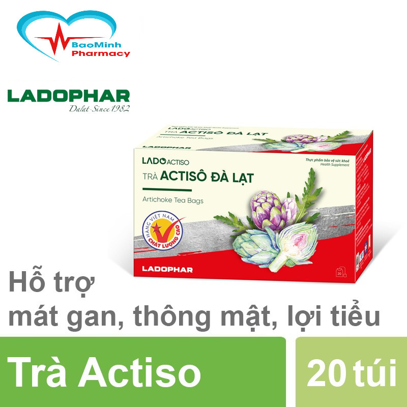 Trà Actiso mẫu mới Hỗ trợ làm mát gan thông tiểu lợi mật Hộp 20 túi lọc