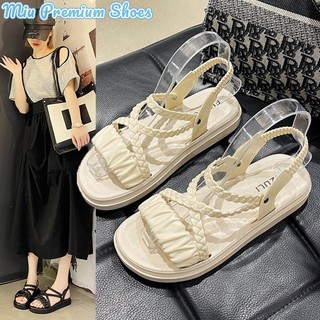 Dép xỏ ngón chéo dành cho nữ Dép dệt thẳng sandal đơn giản màu trơn