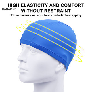 Canamek 1 Chiếc Siêu Mỏng Free Size Unisex Vải Polyester Mũ Bơi Protecg Tai Tóc Dài Nước Thể Thao Mũ Bơi Mới