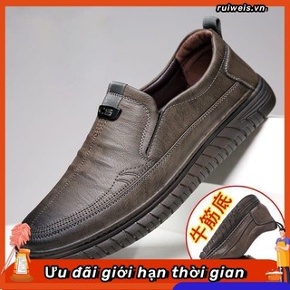 Giày Lười Da Thật Đế Mềm Thời Trang Cho Nam