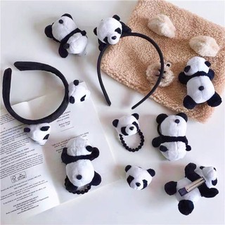 Băng Đô Nữ Dễ Thương Ba Chiều Gấu Trúc Băng Đô Hoạt Hình Động Vật Rửa Mặt Băng Đô Trẻ Em Mũ