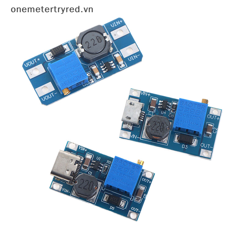 Metertryy 1 MT3608 Có Thể Điều Chỉnh Bước Lên Mô Đun Bộ Điều Chỉnh Điện Áp Micro USB Type-c Cắm 2V-2