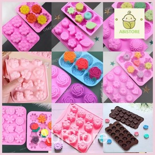 Khuôn Silicon Hoa Hồng, Hoa 3D Nhiều Mẫu Dễ Thương Làm Bánh Socola, Thạch Rau câu, Pudding
