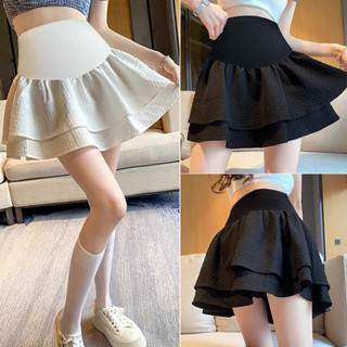 Váy bà bầu mùa hè phù hợp với Pháp cạp cao nâng bụng Pettiskirt Bottomsuit