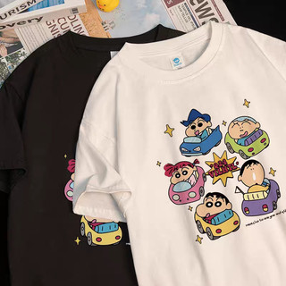 Hoạt Hình Crayon Shin-chan Áo Thun Nữ Tay Ngắn Rời Top Mùa Hè Cổ Tròn Áo Sơ Mi Cặp Đôi