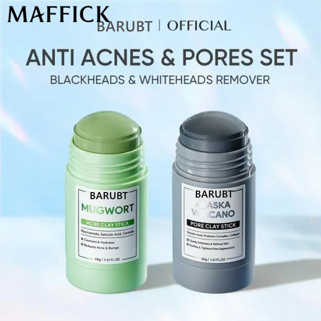 Bộ 2 Set Mặt nạ đất sét núi lửa Alaska + Mặt nạ đất sét ngải cứu Chống mụn đầu đen Làm sạch sâu lỗ c
