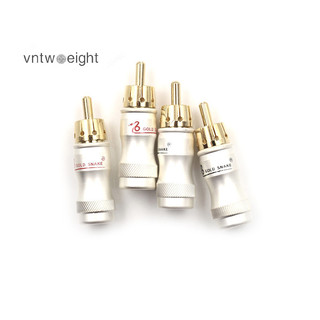 Sujian333 4 Chiếc Mạ Vàng RCA Nam Cắm HIFI Cáp Âm Thanh Đầu Nối Video Âm Thanh Bộ Chuyển Đổi NICE