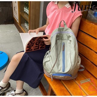 Ba lô thẩm mỹ JUNE, Ba lô đựng Laptop Nylon chống thấm nước, Ba lô Nylon du lịch dung tích lớn thông thường