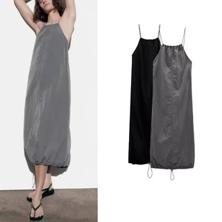 Zara Mùa Hè Phong Cách Mới Áo Gió Phong Cách Mỏng Sling Lông Tơ Viền Rời Khóa Đầm Nylon 3378210