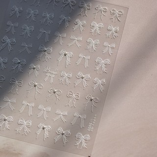 Sticker Nơ trắng Cao cấp Tomoni dán móng