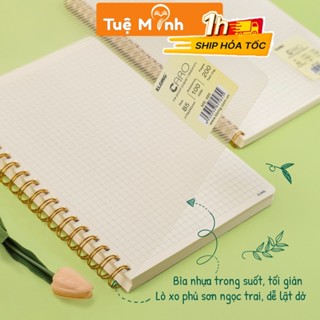 Vở caro nét đứt - kẻ ngang lò xo kép bìa trong suốt 120-200 trang VPP Tuệ Minh, sổ Klong bìa nhựa [Link tổng hợp]