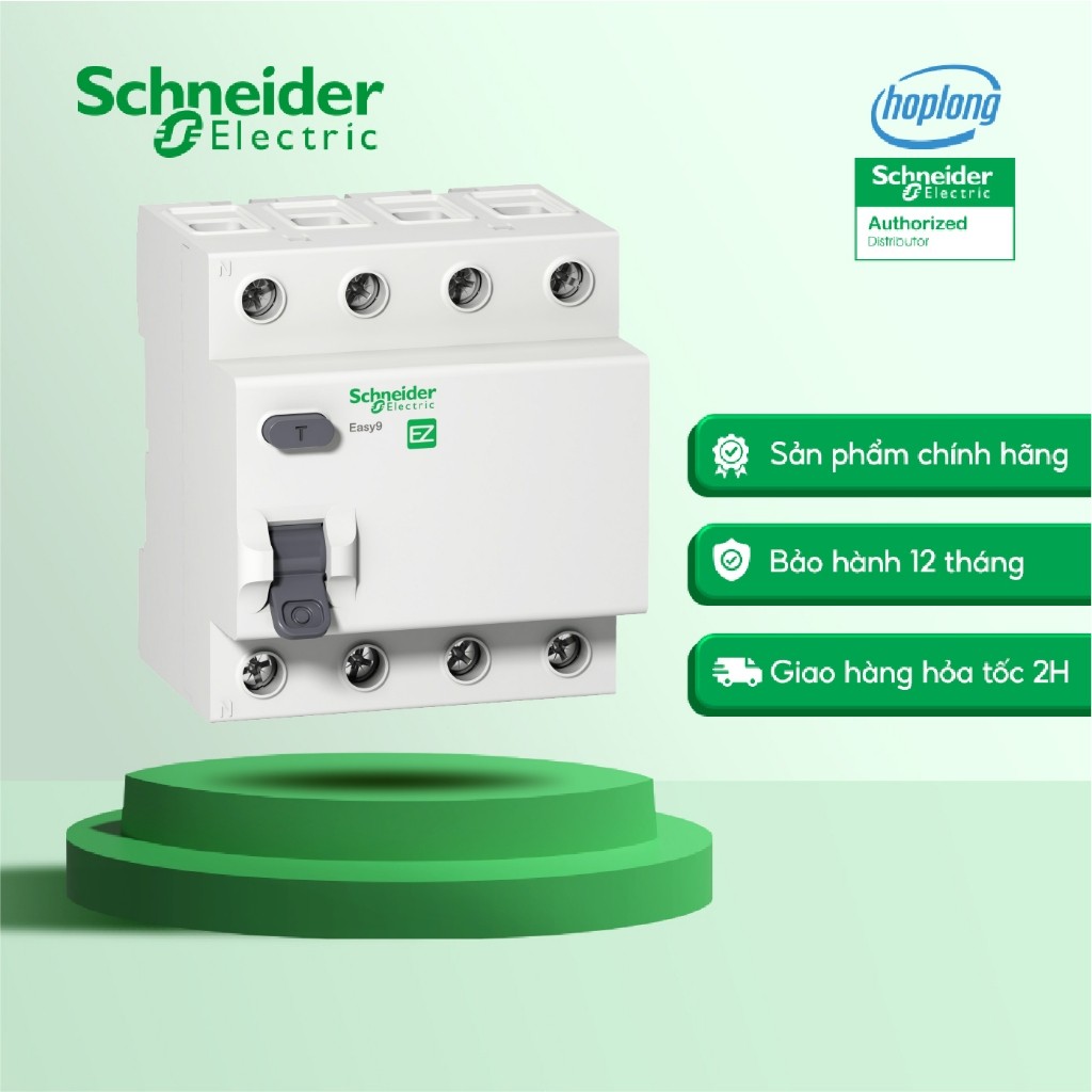 Cầu dao chống dòng rò EZ9R36440 Schneider  - Easy9 RCCB, 4P, 40A, 30mA, 400VAC