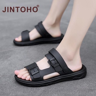 Jintoho size lớn 47 dép nam thời trang thường ngày chống trơn trượt ngoài trời đen dép dép cho nam