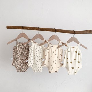 2024 Phong Cách Mới Cho Bé Jumpsuit Mùa Hè Cho Bé Sling Jumpsuit Tam Giác Liền Quần Jumpsuit Nam Nữ Áo Vest Không Tay Jumpsuit