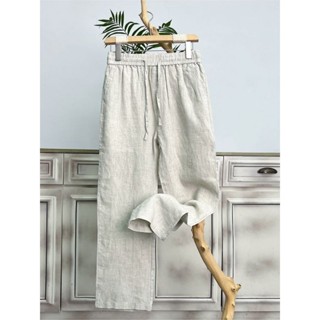 Quần Nam Vải Lanh Quần Size Lớn Cao Cấp Nguyên Chất Vải Lanh Nam Quần Mùa Hè Mỏng Rời Thẳng Quần Thường Ngày