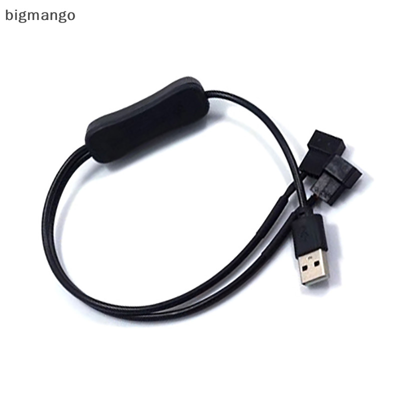 Bigmango 1 Đến 2 4 Pin Cáp USB 12V Đến 5V Vỏ Máy Tính Quạt Cáp Nguồn Có Công Tắc WED