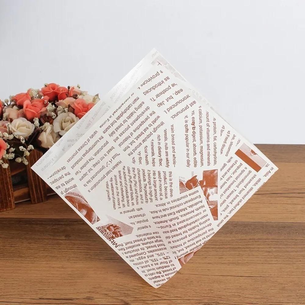 Vortex 100 Cái Gói Bánh Sandwich, Giấy Kraft Mở Hình Tam Giác Vuông Chống Dầu, Túi Đóng Gói Hạt Doughnut In Chống Thấm Nước 15x15cm Túi Hamburger Dùng Một Lần Đảng