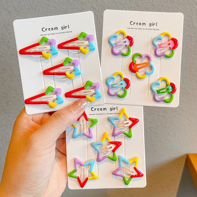 1 Chiếc Màu Sắc Cầu Vồng Bé Gái Trẻ Em Kẹp Tóc Mỏ Vịt Kẹp Tóc Nổ Mũ Phụ Kiện