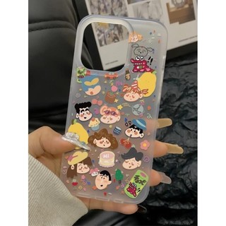 Crayon Thành Viên Mới Bộ Sưu Tập Lỗ Lớn Mờ Chống Sốc Ốp Lưng Điện Thoại IPhone 12 Promax 13 15 Đầu Dán 11 14 Sáng Tạo Dễ Thương 7 / 8plus X / xsmax XR Chống Rơi